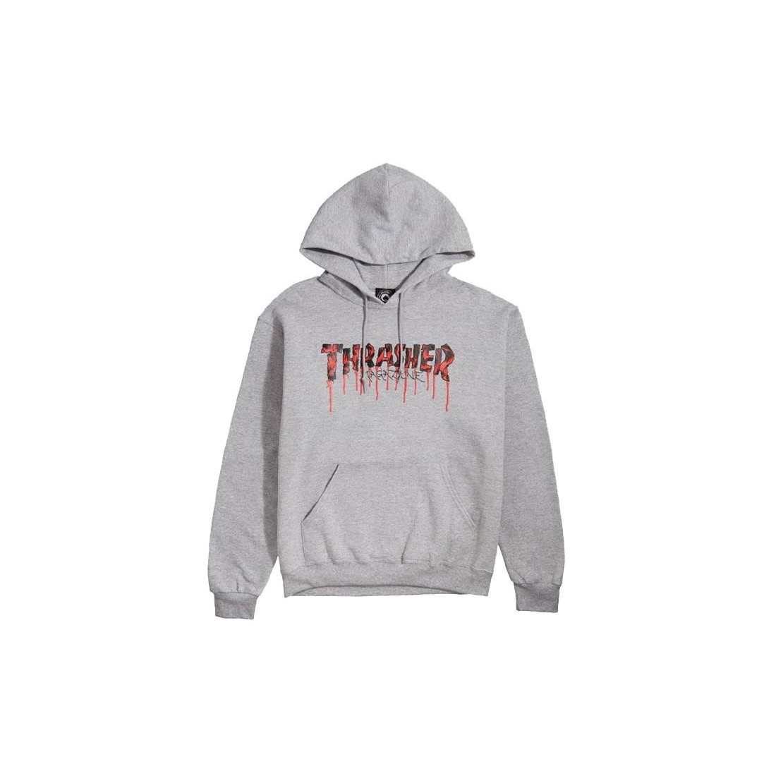 THRASHER BLOOD DRIP HOODIE GRIS