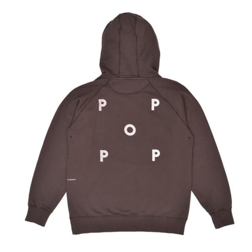 POP TRADING LOGO HOODIE MARRON 2