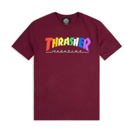 THRASHER RAINBOW TEE GRANATE