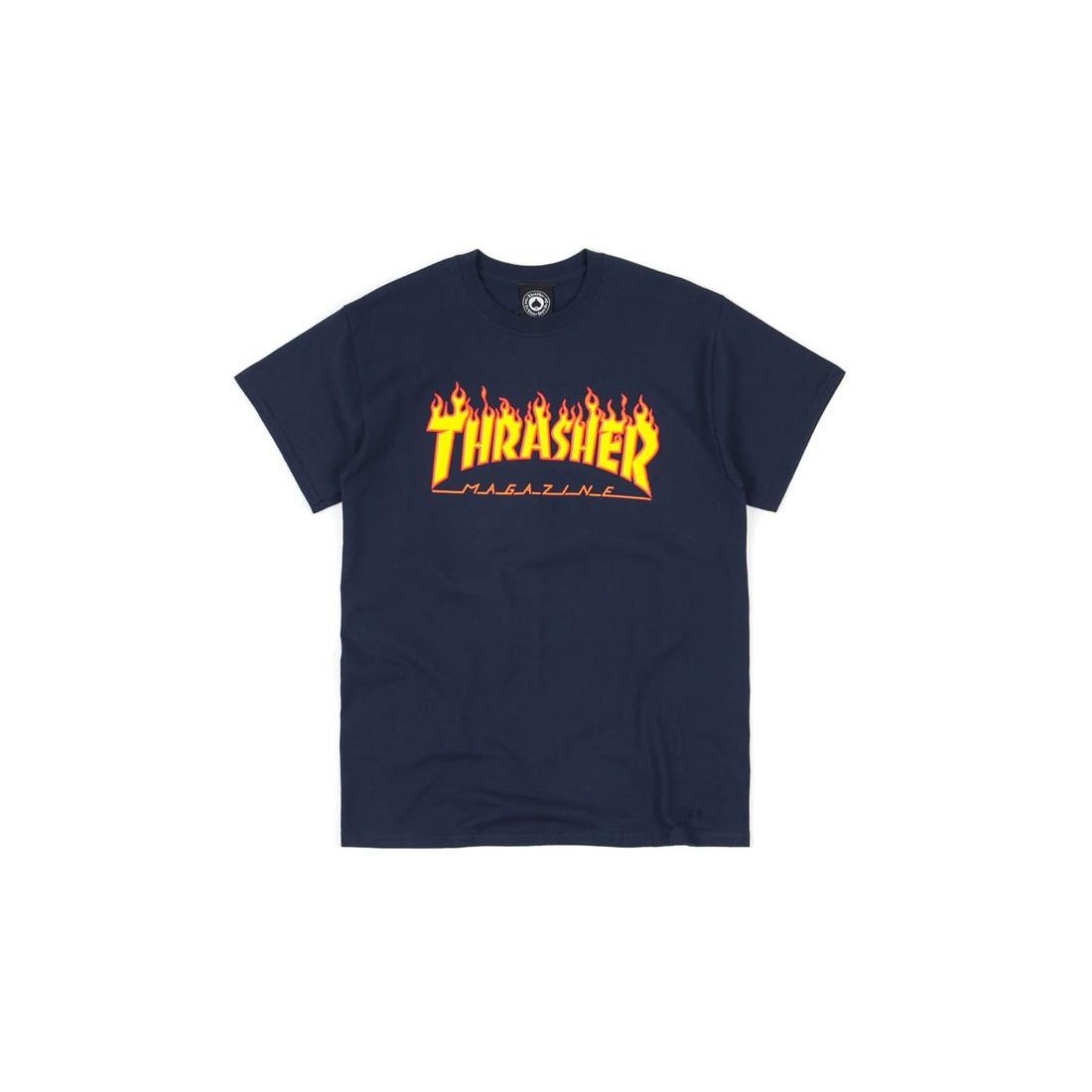 THRASHER FLAME LOGO TEE AZUL MARINO