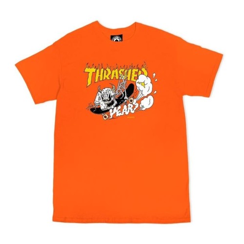 THRASHER 40 YEARS NECKFACE TEE NARANJA