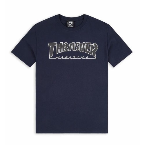 THRASHER OUTLINED TEE AZUL MARINO