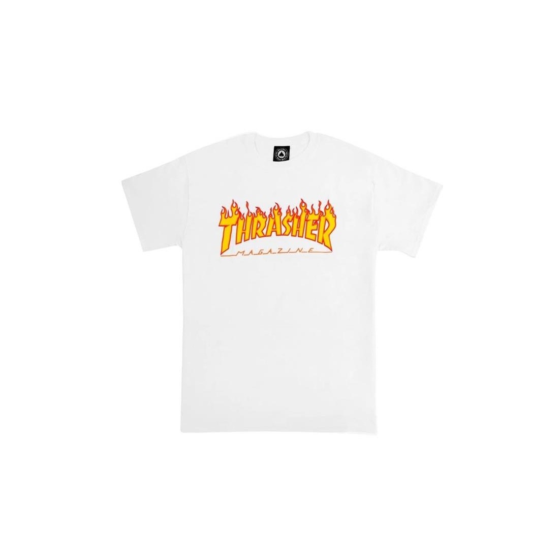 THRASHER FLAME LOGO TEE BLANCO