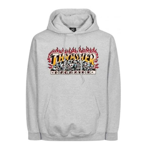THRASHER KRAK SKULLS HOODIE GRIS