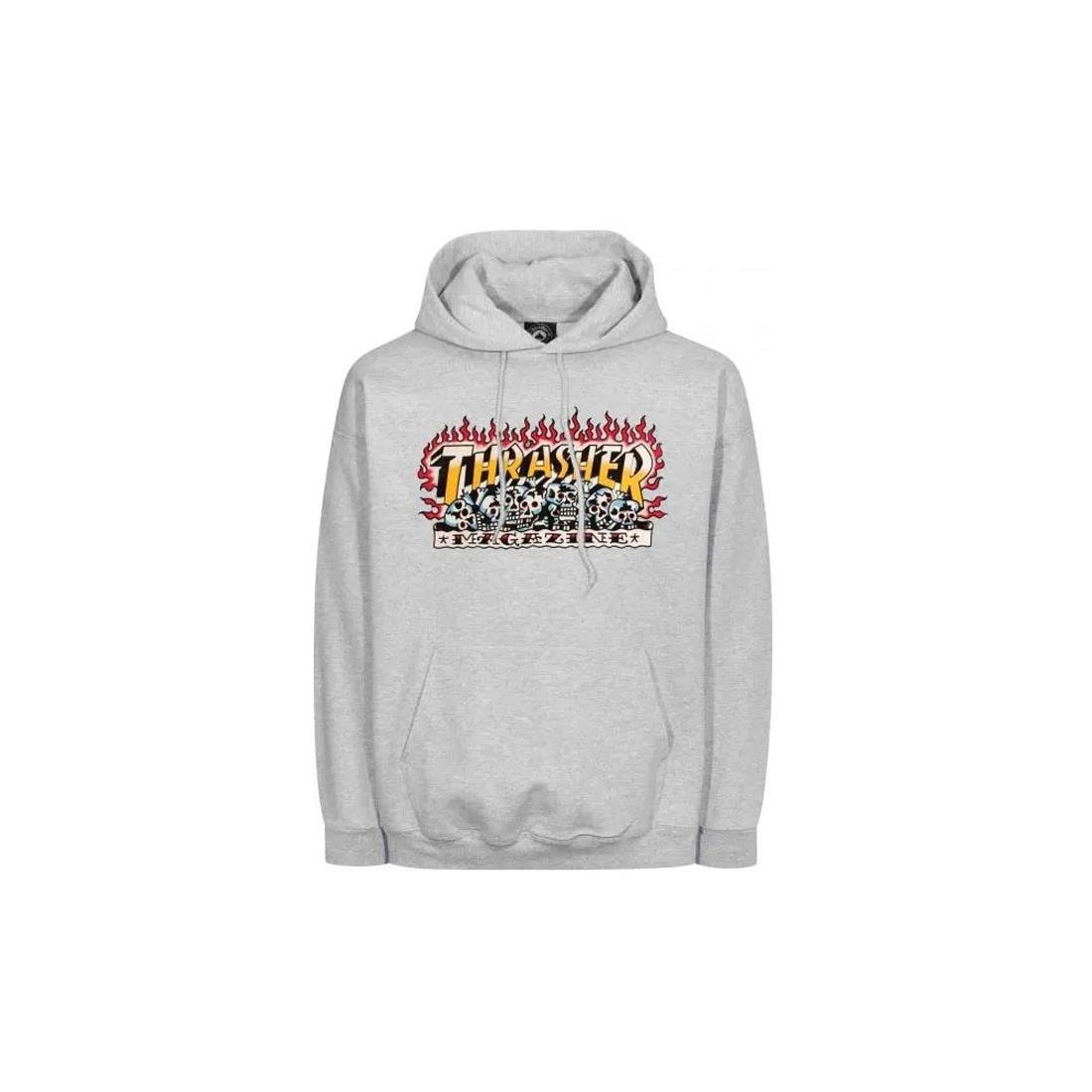 THRASHER KRAK SKULLS HOODIE GRIS