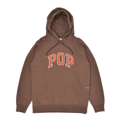 POP TRADING ARCH HOOD SWEAT MARRON