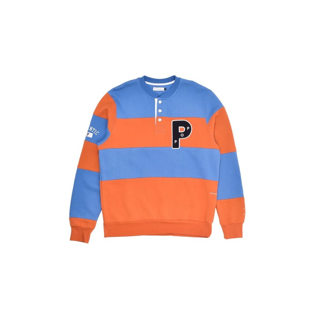 POP TRADING STRIPED HENLEY AZUL