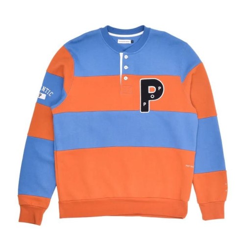 POP TRADING STRIPED HENLEY AZUL