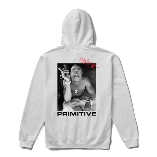 PRIMITIVE X 2 PAC SMOKEY HOOD BLANCO