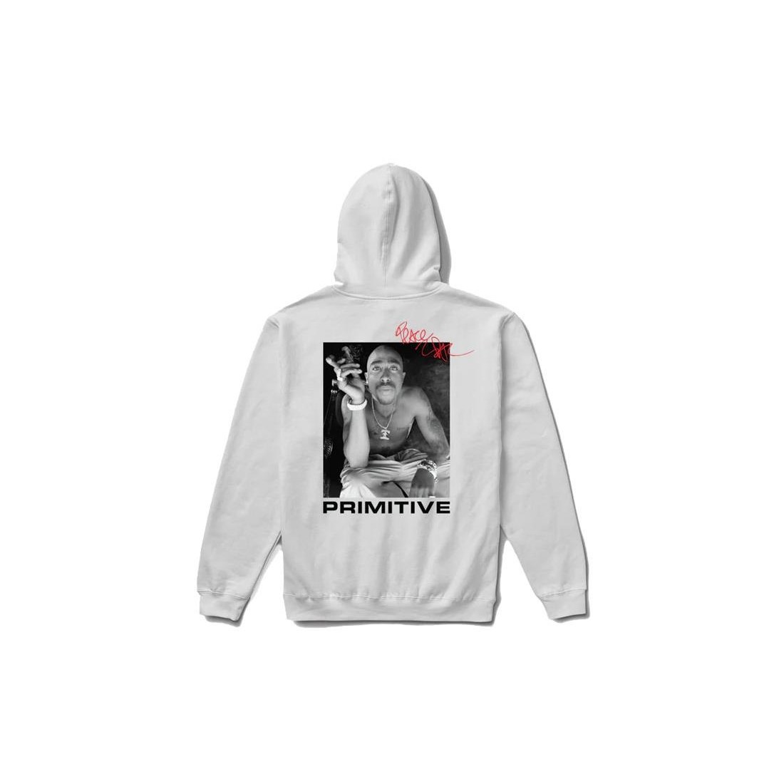 PRIMITIVE X 2 PAC SMOKEY HOOD BLANCO