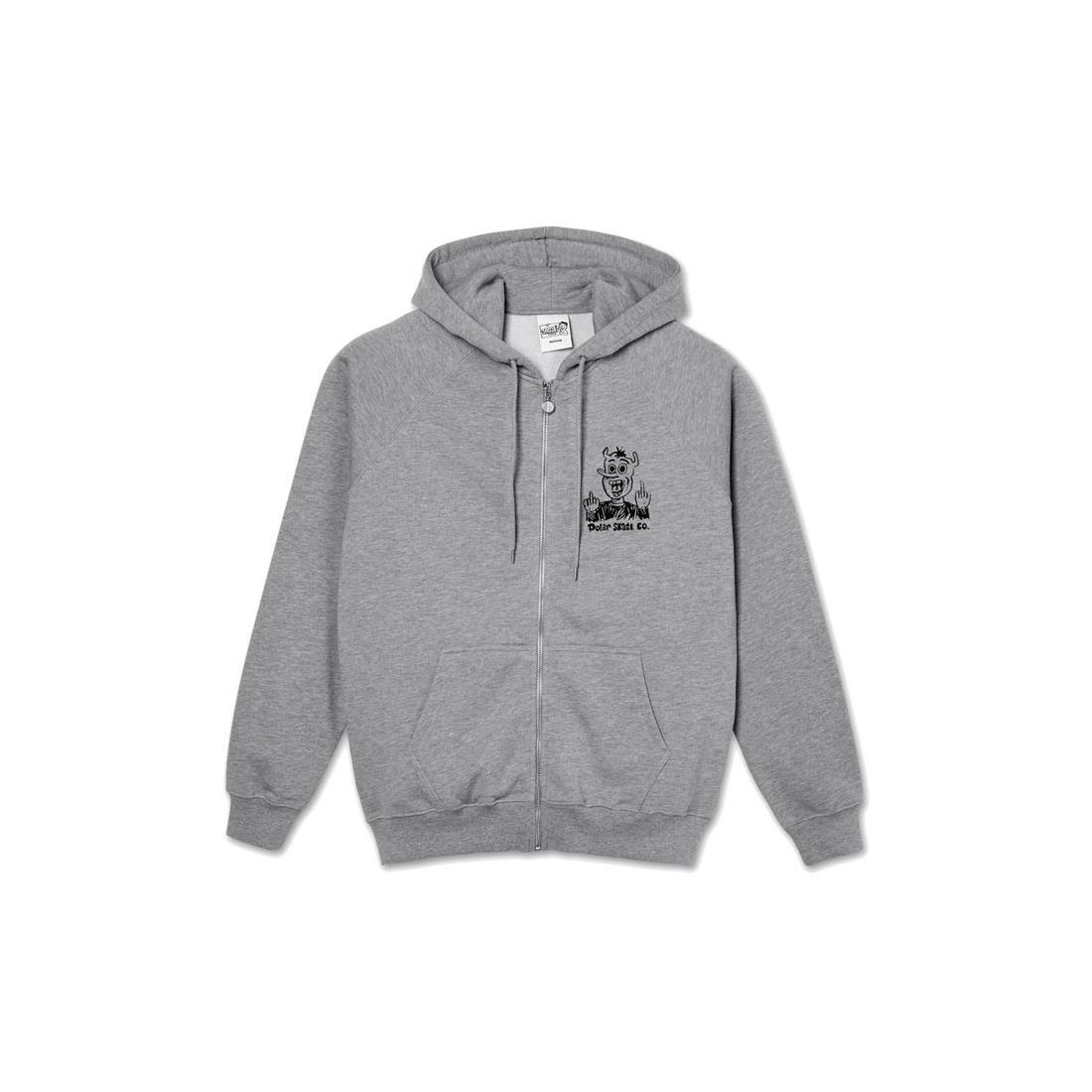 POLAR DEVIL MAN ZIP HOODIE GRIS