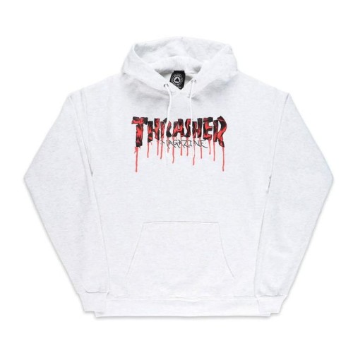 THRASHER BLOOD DRIP HOODIE GRIS