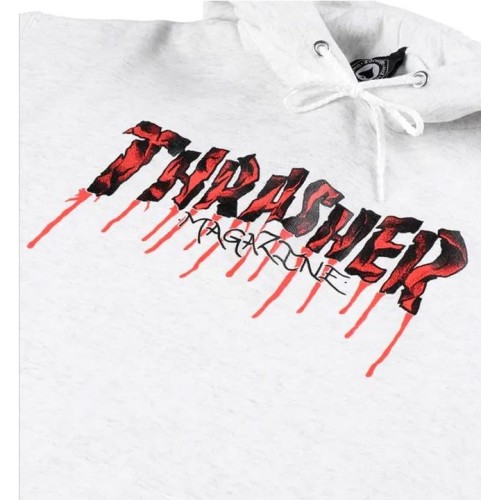 THRASHER BLOOD DRIP HOODIE GRIS