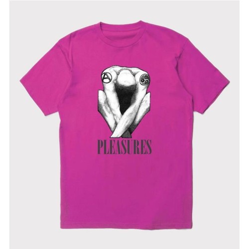 PLEASURES BENDED TEE ROSADO