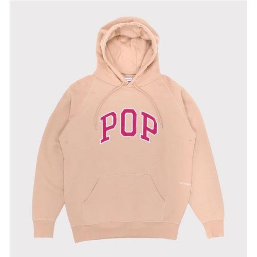 POP TRADING ARCH HOODIE BEIGE
