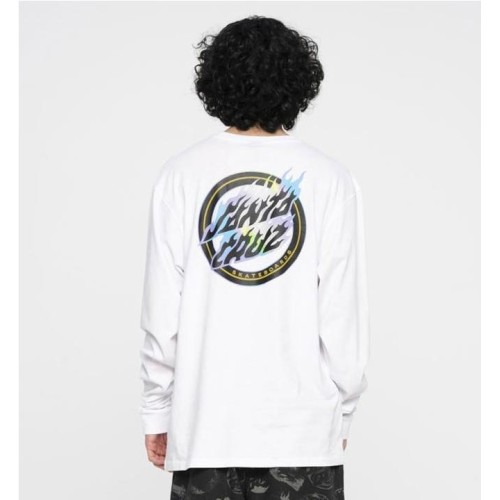 SANTA CRUZ HOLO FLAMED DOT LS BLANCO