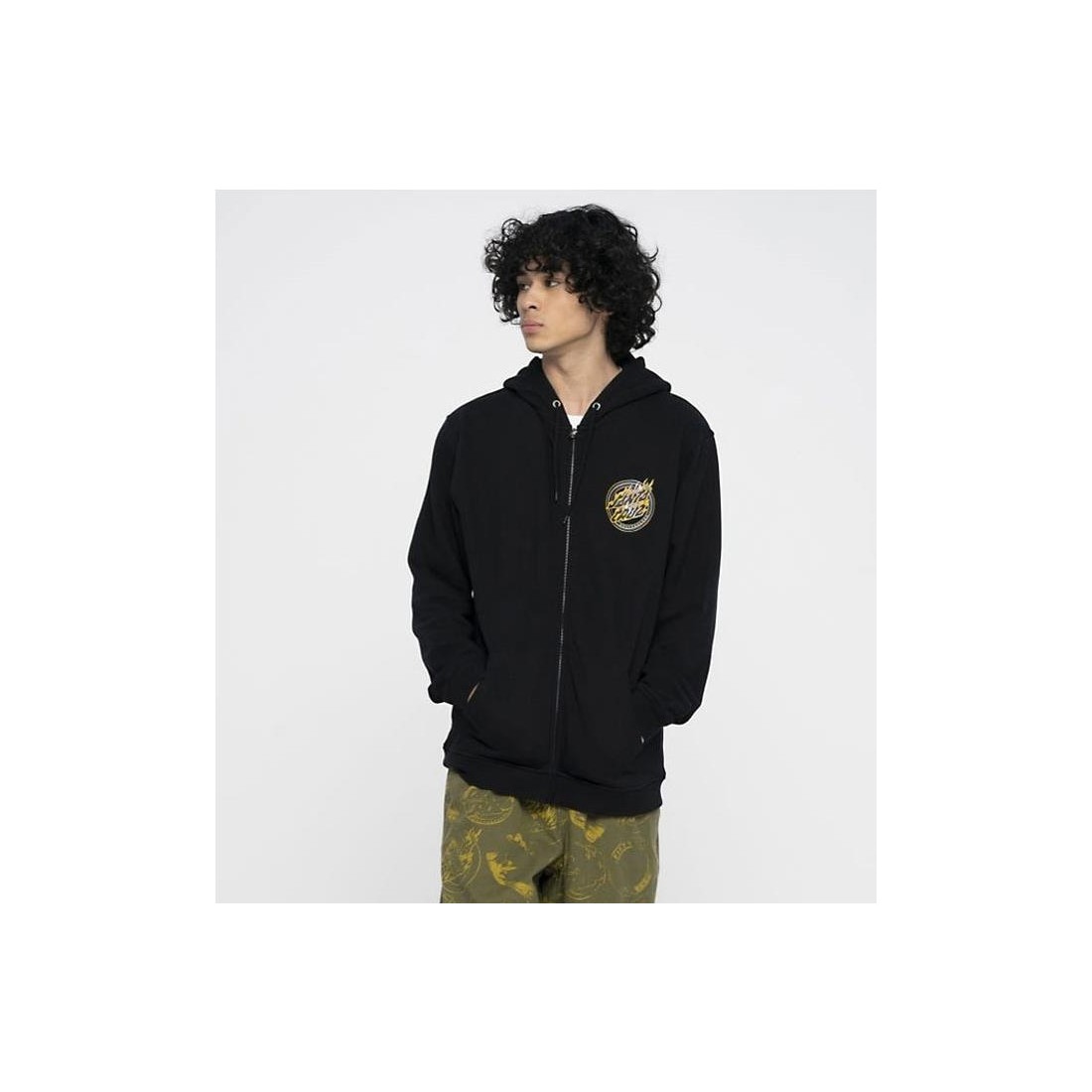 SANTA CRUZ HOLO FLAMED DOT ZIP NEGRO