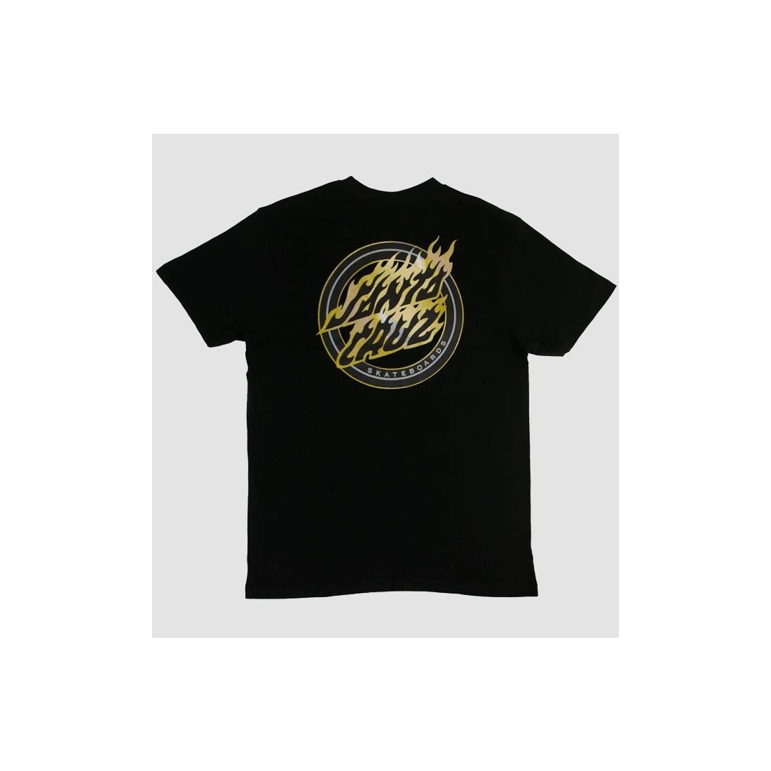 SANTA CRUZ HOLO FLAMED DOT TEE NEGRO