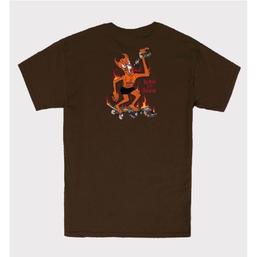 THRASHER BURN IT DOWN TEE MARRON