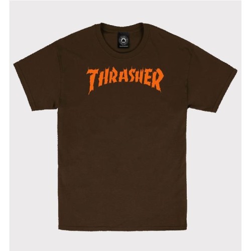 THRASHER BURN IT DOWN TEE MARRON