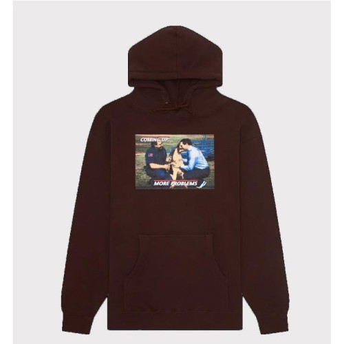 HOCKEY MORE PROBLEMS HOODIE MARRON