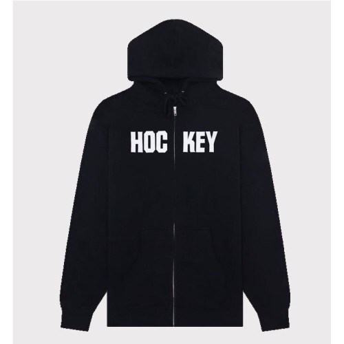 HOCKEY SCREENS ZIP UP HOODIE NEGRO