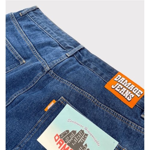 DAMAGE ORANGE TAB JEANS AZUL 2