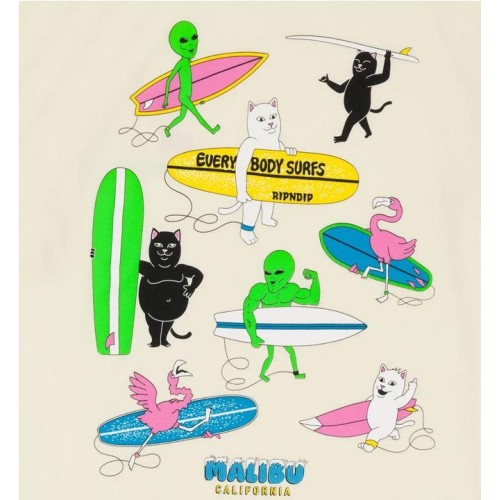 RIPNDIP EVERYBODY SURF TEE BEIGE1