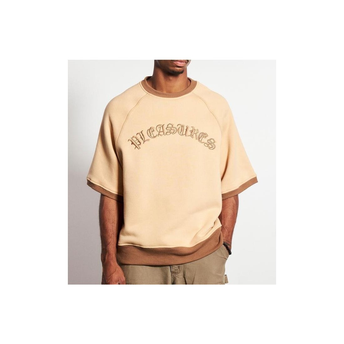 PLEASURES OLD E RINGER SS CREW BEIGE