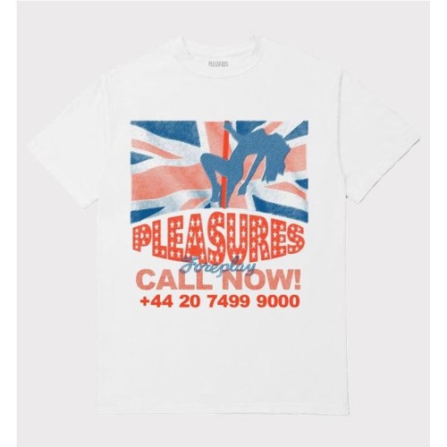 PLEASURES CALL NOW TEE BLANCO