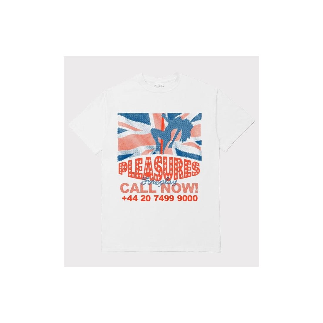 PLEASURES CALL NOW TEE BLANCO