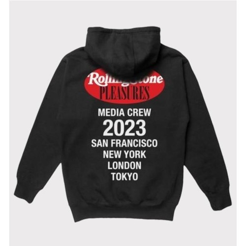 PLEASURES ROLLING STONE HOODIE NEGRO