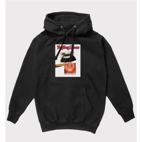 PLEASURES ROLLING STONE HOODIE NEGRO