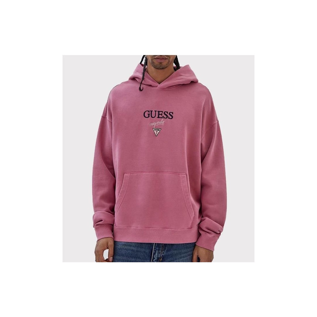 GUESS GO BAKER LOGO HOODIE ROSADO