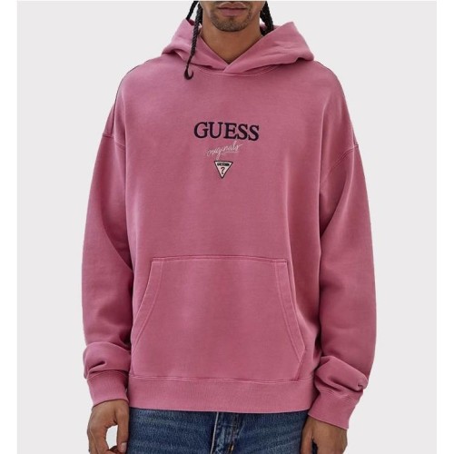 GUESS GO BAKER LOGO HOODIE ROSADO