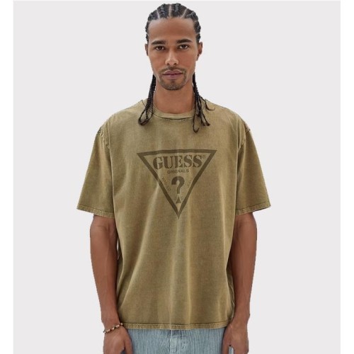 GUESS GO VINTAGE TRIANGLE TEE BEIGE 2