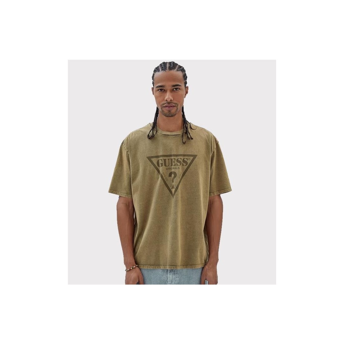 GUESS GO VINTAGE TRIANGLE TEE BEIGE