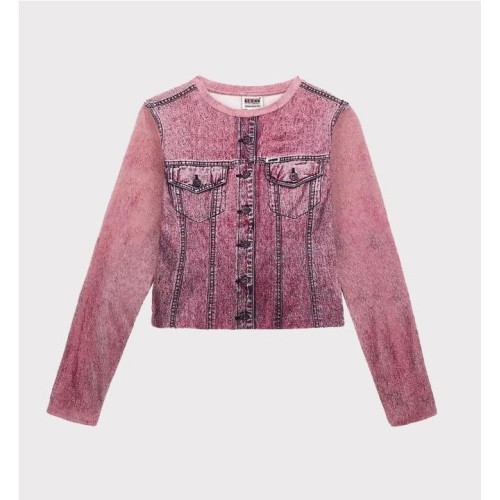 GUESS GO PRINTED DENIM LS ROSADO