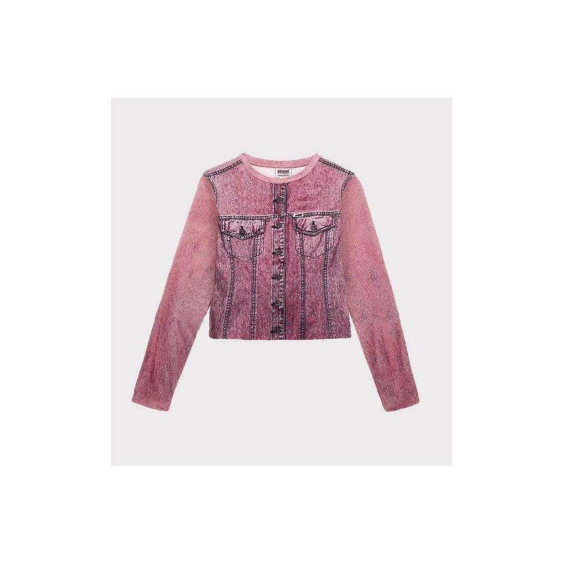 GUESS GO PRINTED DENIM LS ROSADO