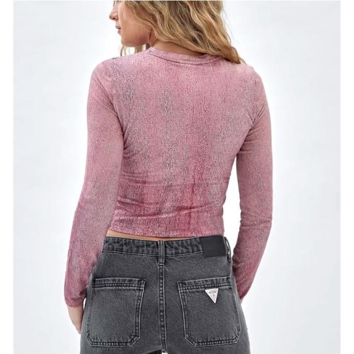 GUESS GO PRINTED DENIM LS ROSADO