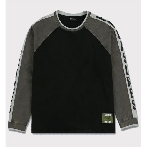PLEASURES TECHNO RAGLAN LS NEGRO