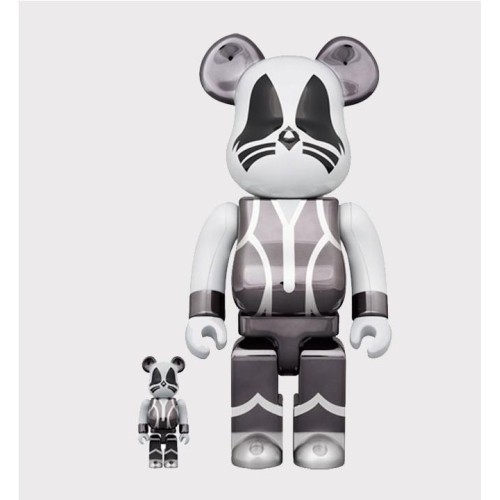 BEARBRICK KISS THE CATMAN GRIS