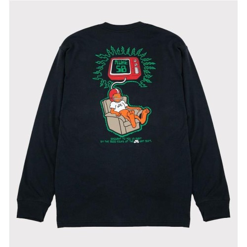 NIKE SB TEE LS M90 BRAINWASH NEGRO