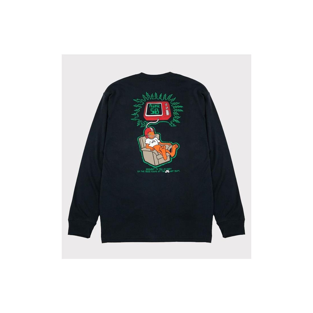 NIKE SB TEE LS M90 BRAINWASH NEGRO