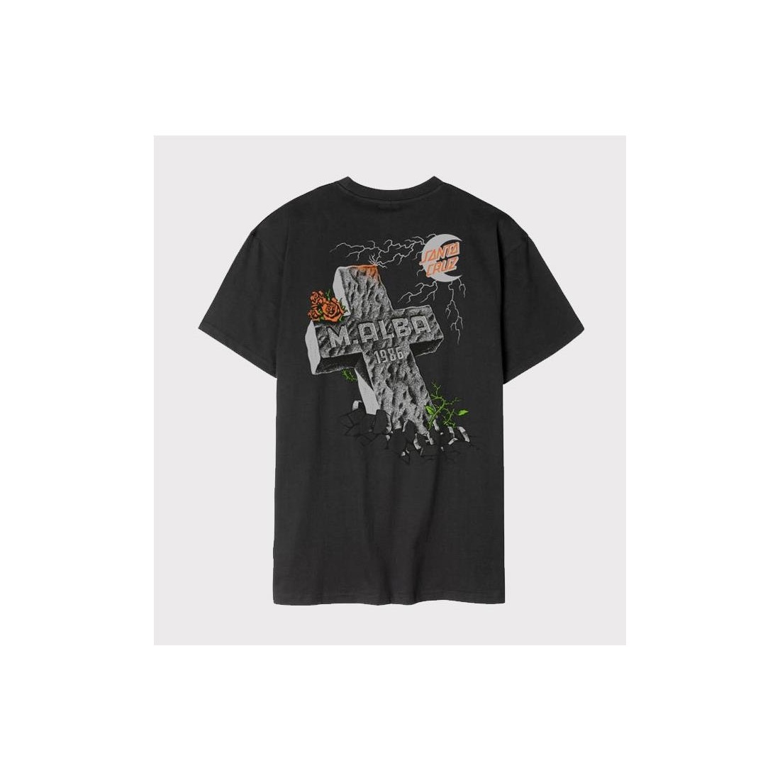 SANTA CRUZ MALBA TOMBSTONE TEE NEGRO