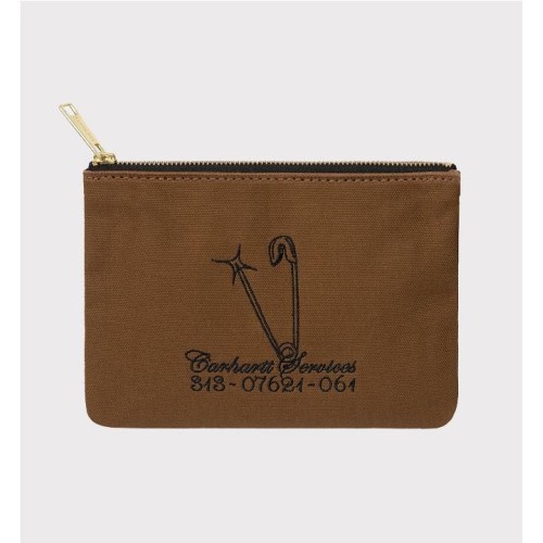 CARHARTT WIP CANVAS ZIP WALLET MARRON