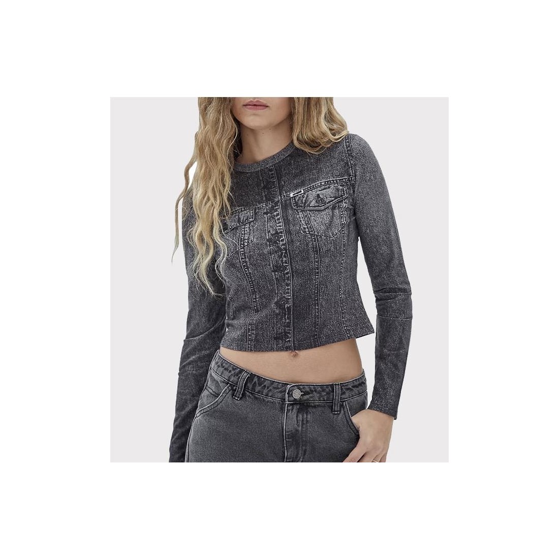 GUESS GO PRINTED LS NEGRO