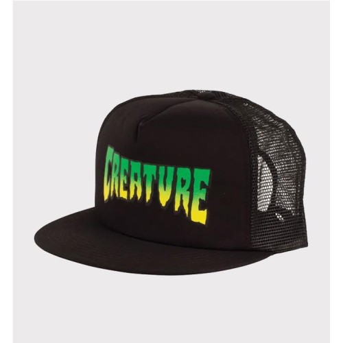 CREATURE HAT LOGO MESH TRUCKER NEGRO