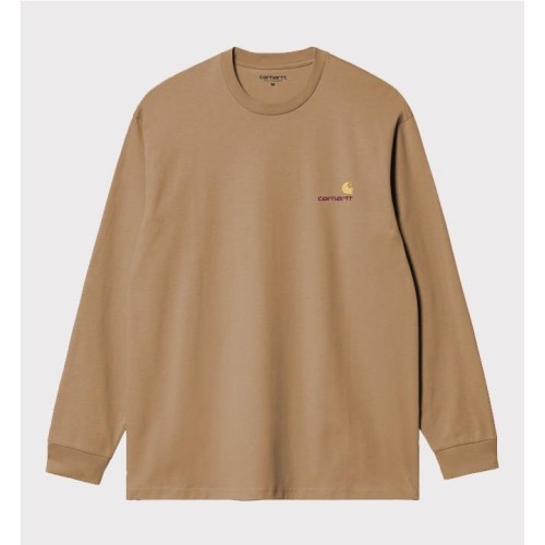 CARHARTT WIP LS AMERICAN SCRPT BEIGE
