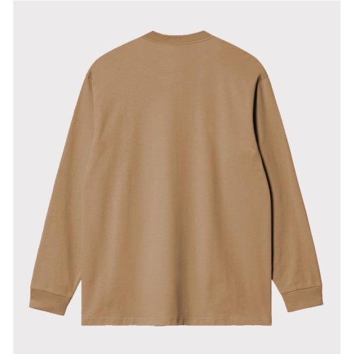 CARHARTT WIP LS AMERICAN SCRPT BEIGE